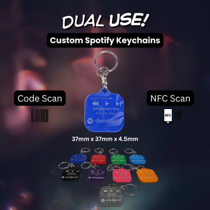 Personalised Spotify Code Keychain | NFC Scan | Laser Engraved Custom Song Plaque | Couples Gift | Music Lover Gift