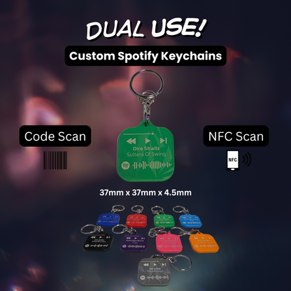 Personalised Spotify Code Keychain | NFC Scan | Laser Engraved Custom Song Plaque | Couples Gift | Music Lover Gift