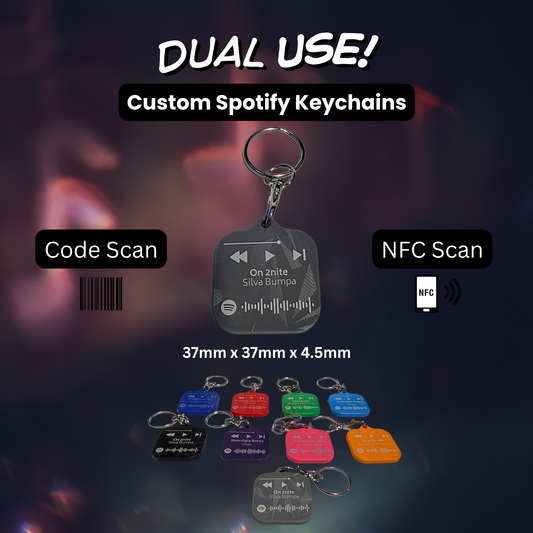 Personalised Spotify Code Keychain | NFC Scan | Laser Engraved Custom Song Plaque | Couples Gift | Music Lover Gift