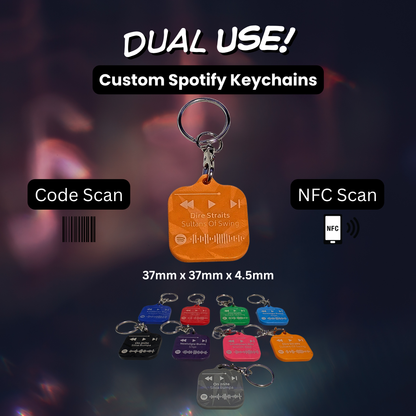 Personalised Spotify Code Keychain | NFC Scan | Laser Engraved Custom Song Plaque | Couples Gift | Music Lover Gift