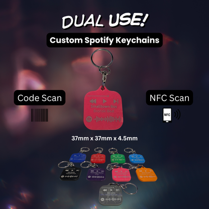 Personalised Spotify Code Keychain | NFC Scan | Laser Engraved Custom Song Plaque | Couples Gift | Music Lover Gift