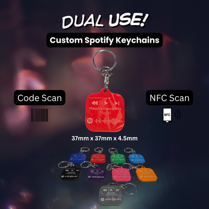 Personalised Spotify Code Keychain | NFC Scan | Laser Engraved Custom Song Plaque | Couples Gift | Music Lover Gift